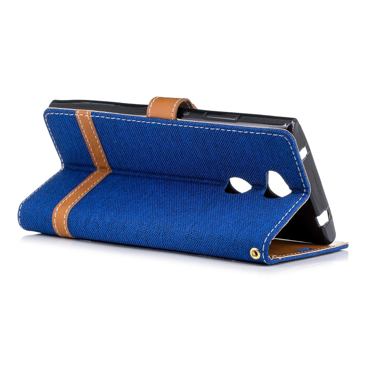 Color Matching Denim Texture Leather Case for Sony Xperia L2, with Holder & Card Slots & Wallet & Lanyard