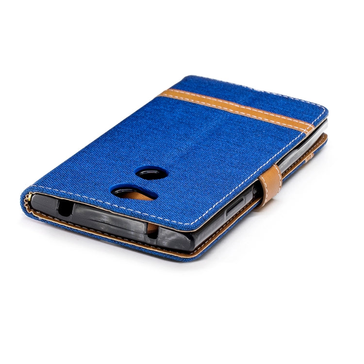 Color Matching Denim Texture Leather Case for Sony Xperia L2, with Holder & Card Slots & Wallet & Lanyard