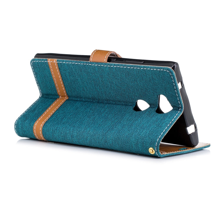 Color Matching Denim Texture Leather Case for Sony Xperia L2, with Holder & Card Slots & Wallet & Lanyard