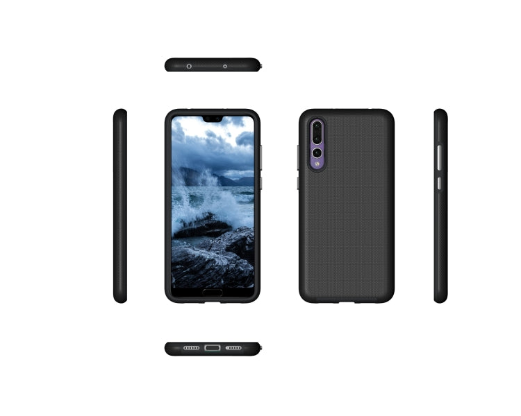 Anti-slip Armor Texture TPU + PC Case for Huawei P20 Pro