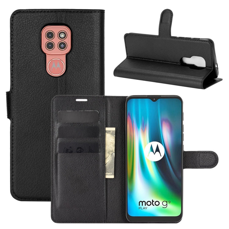 For Motorola Moto G9 / G9 Play Litchi Texture Horizontal Flip Protective Case with Holder & Card Slots & Wallet