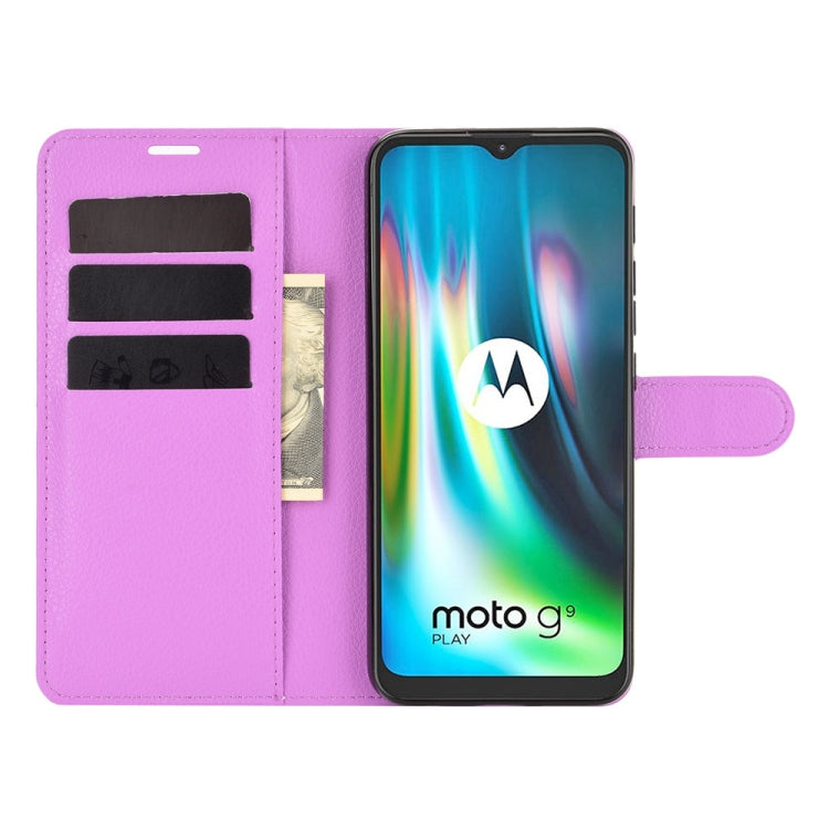For Motorola Moto G9 / G9 Play Litchi Texture Horizontal Flip Protective Case with Holder & Card Slots & Wallet