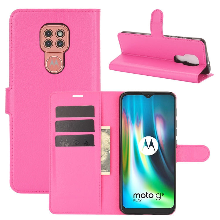 For Motorola Moto G9 / G9 Play Litchi Texture Horizontal Flip Protective Case with Holder & Card Slots & Wallet