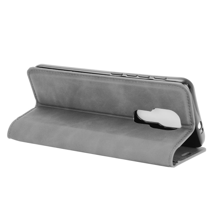 For Motorola Moto G9 / G9 Play Retro-skin Business Magnetic Suction Leather Case with Holder & Card Slots & Wallet