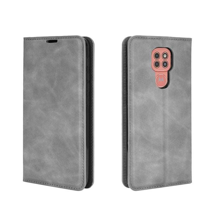 For Motorola Moto G9 / G9 Play Retro-skin Business Magnetic Suction Leather Case with Holder & Card Slots & Wallet