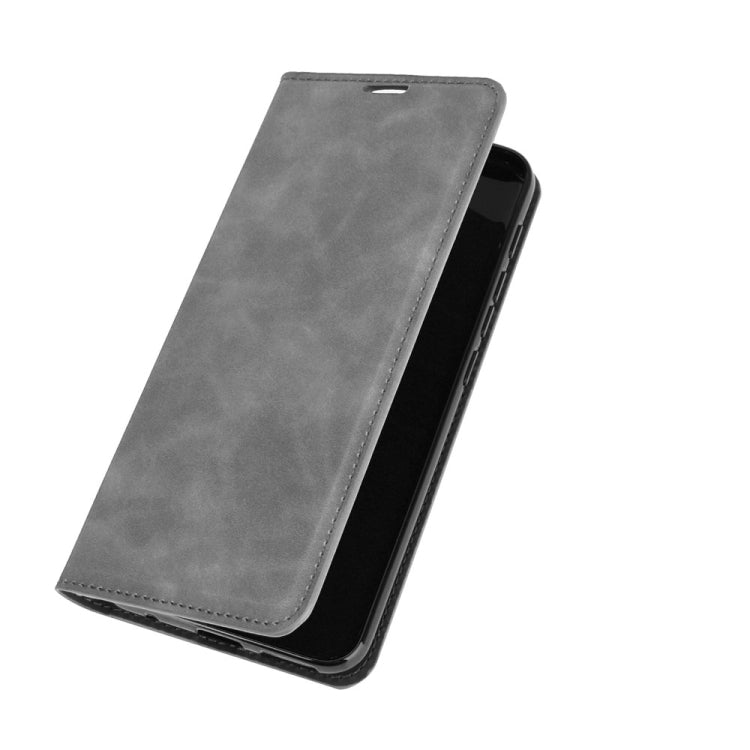 For Motorola Moto G9 / G9 Play Retro-skin Business Magnetic Suction Leather Case with Holder & Card Slots & Wallet