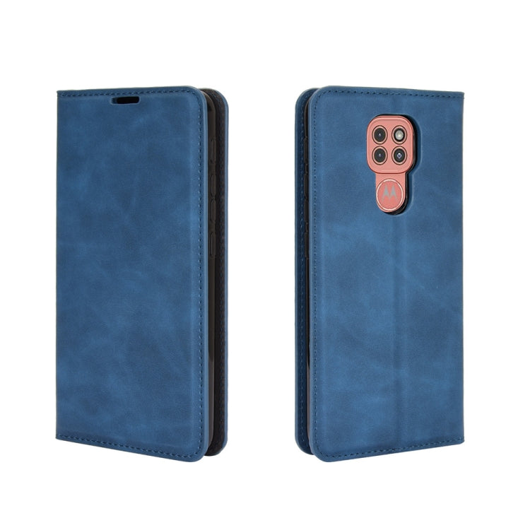 For Motorola Moto G9 / G9 Play Retro-skin Business Magnetic Suction Leather Case with Holder & Card Slots & Wallet