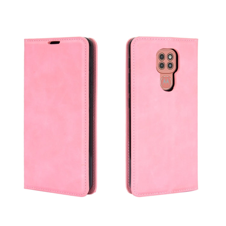 For Motorola Moto G9 / G9 Play Retro-skin Business Magnetic Suction Leather Case with Holder & Card Slots & Wallet