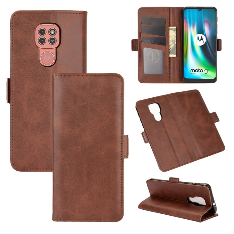 For Motorola Moto G9 / G9 Play Dual-side Magnetic Buckle Horizontal Flip Leather Case with Holder & Card Slots & Wallet
