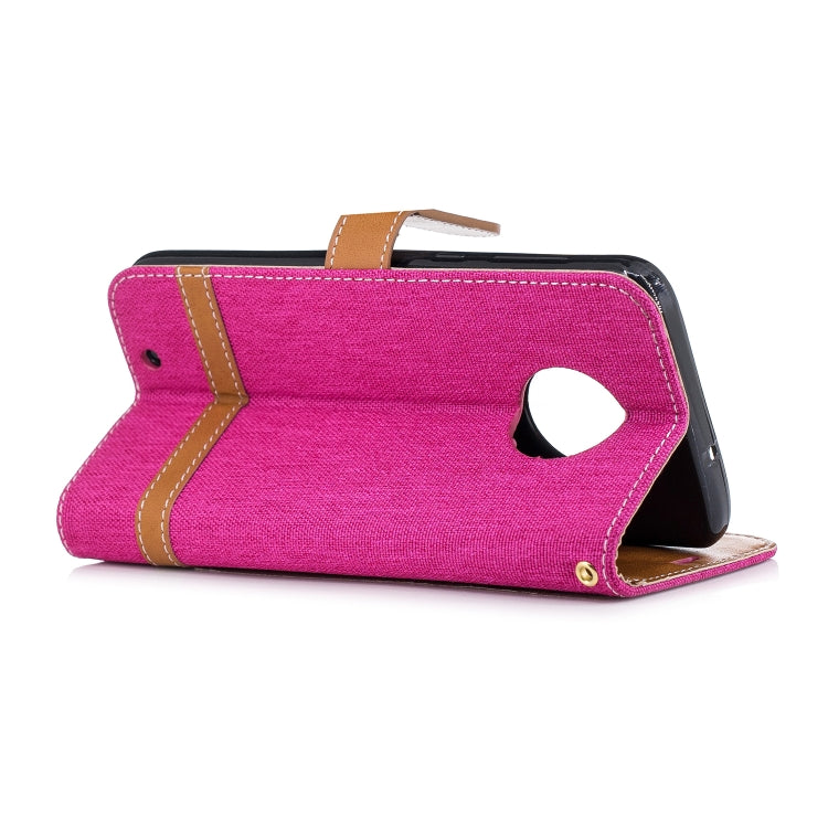 Color Matching Denim Texture Leather Case for Motorola G6 , with Holder & Card Slots & Wallet & Lanyard