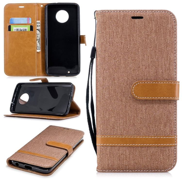 Color Matching Denim Texture Leather Case for Motorola G6 , with Holder & Card Slots & Wallet & Lanyard