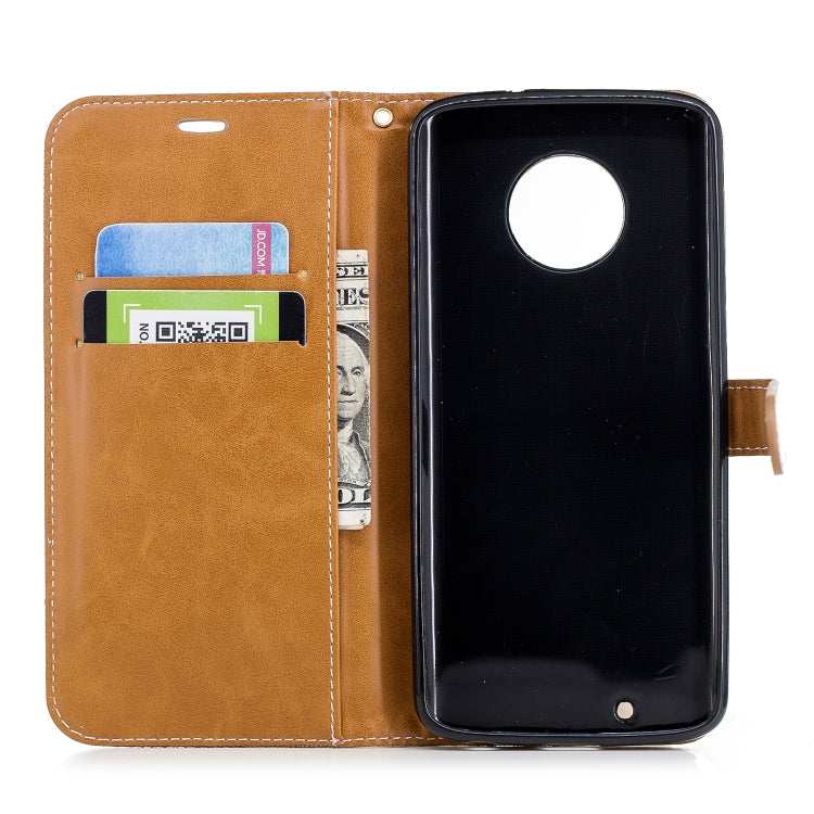 Color Matching Denim Texture Leather Case for Motorola G6 , with Holder & Card Slots & Wallet & Lanyard