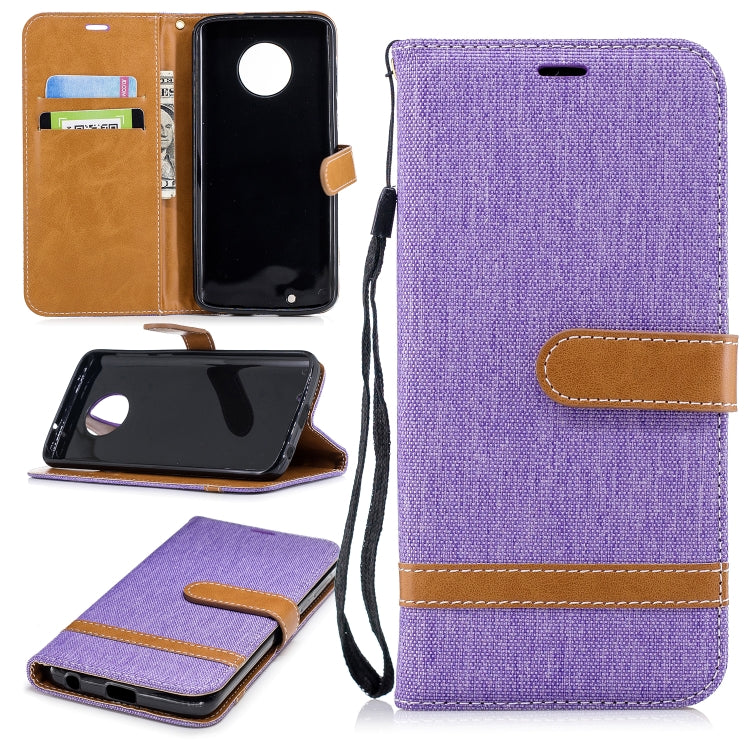 Color Matching Denim Texture Leather Case for Motorola G6 , with Holder & Card Slots & Wallet & Lanyard