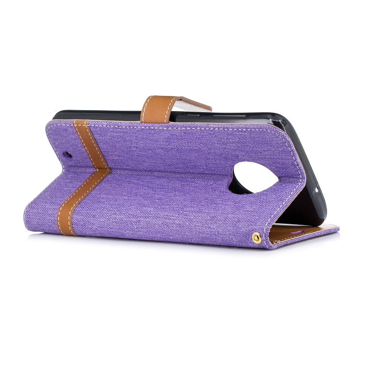Color Matching Denim Texture Leather Case for Motorola G6 , with Holder & Card Slots & Wallet & Lanyard