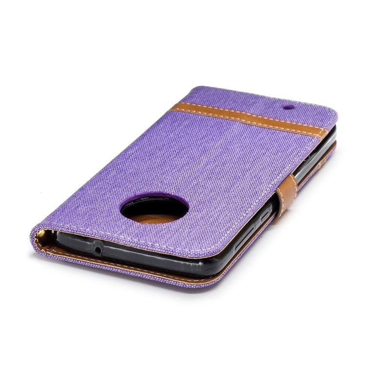Color Matching Denim Texture Leather Case for Motorola G6 , with Holder & Card Slots & Wallet & Lanyard