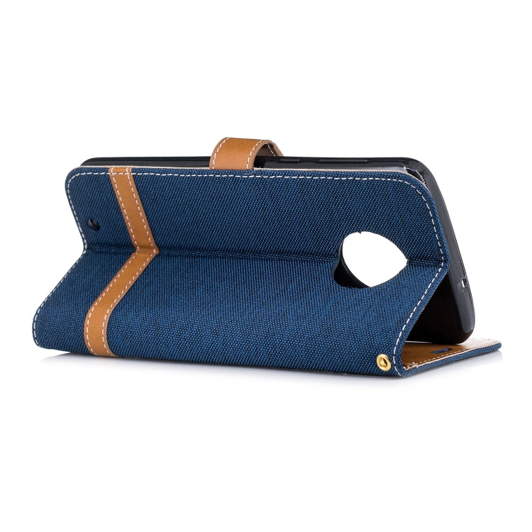 Color Matching Denim Texture Leather Case for Motorola G6 , with Holder & Card Slots & Wallet & Lanyard