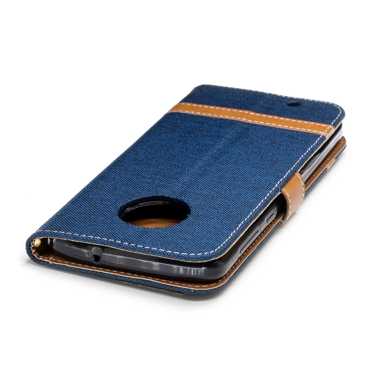 Color Matching Denim Texture Leather Case for Motorola G6 , with Holder & Card Slots & Wallet & Lanyard