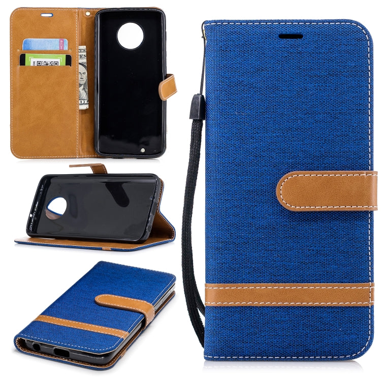 Color Matching Denim Texture Leather Case for Motorola G6 , with Holder & Card Slots & Wallet & Lanyard