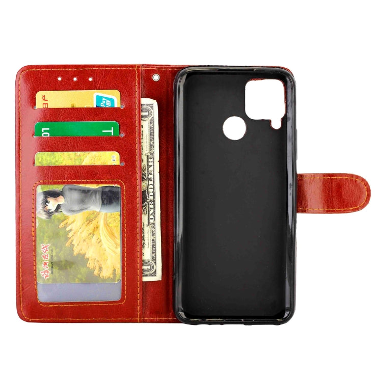 For OPPO Realme C12/C15 Crazy Horse Texture Leather Horizontal Flip Protective Case with Holder & Card Slots & Wallet & Photo Frame