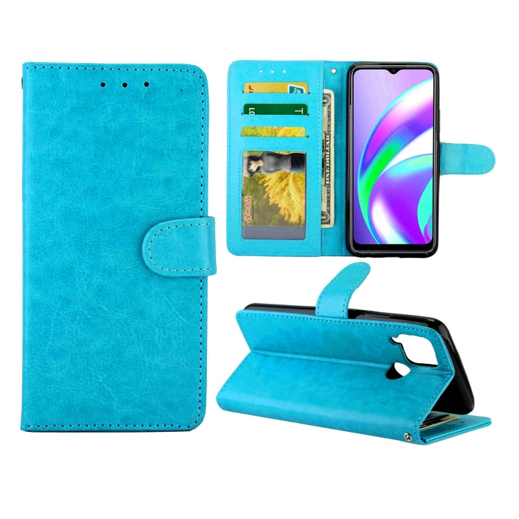 For OPPO Realme C12/C15 Crazy Horse Texture Leather Horizontal Flip Protective Case with Holder & Card Slots & Wallet & Photo Frame
