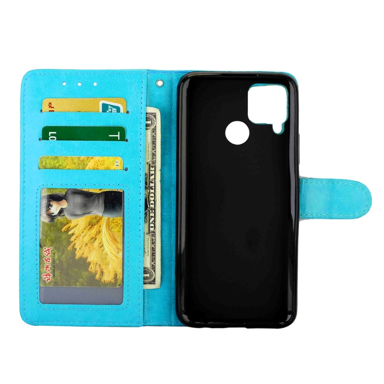 For OPPO Realme C12/C15 Crazy Horse Texture Leather Horizontal Flip Protective Case with Holder & Card Slots & Wallet & Photo Frame