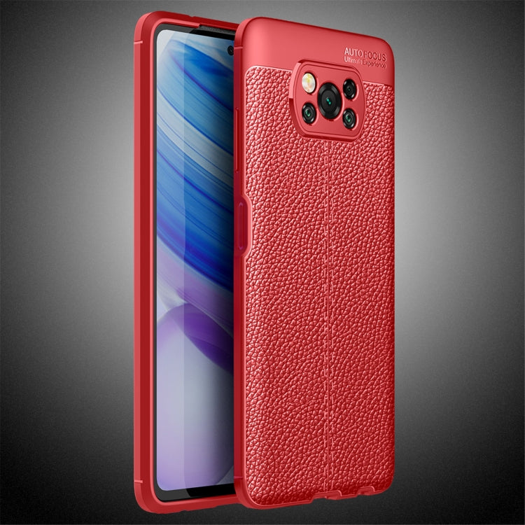 For Xiaomi Poco X3 NFC Litchi Texture TPU Shockproof Case