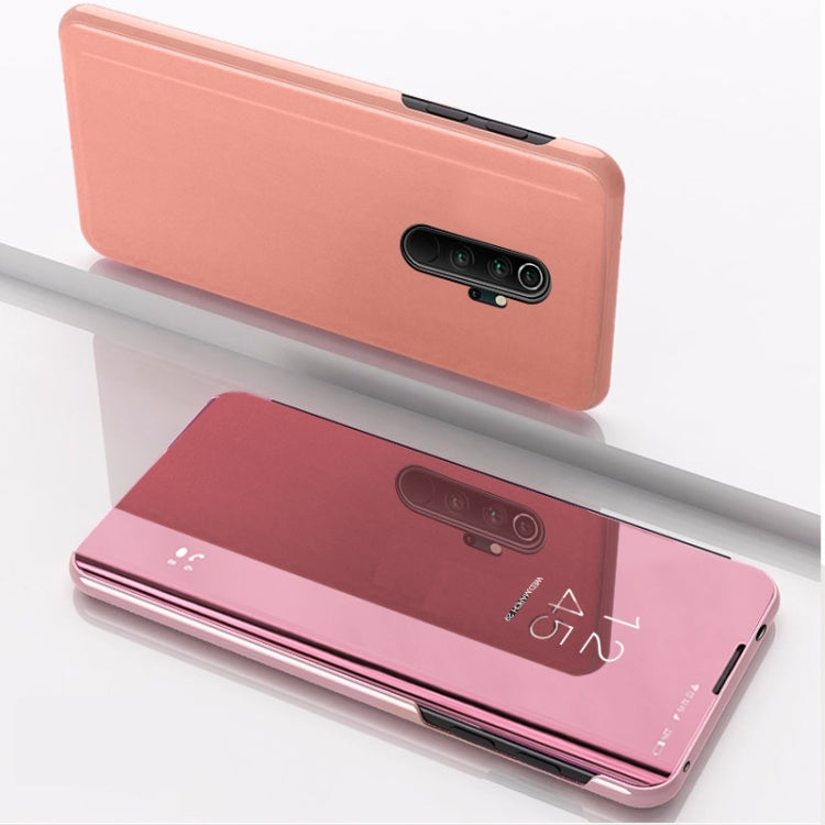 For Xiaomi Redmi 9 Plated Mirror Horizontal Flip Leather Case with Holder