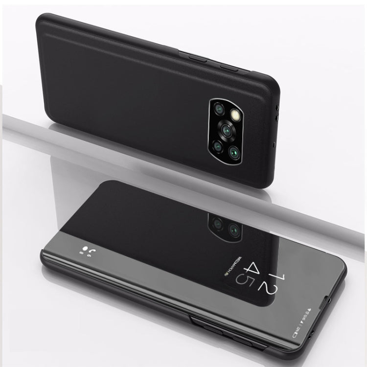 For Xiaomi Poco X3 NFC Plated Mirror Horizontal Flip Leather Case with Holder