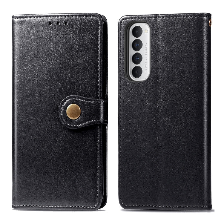 For Oppo Reno4 Pro 4G Retro Solid Color Leather Buckle Phone Case with Lanyard & Photo Frame & Card Slot & Wallet & Stand Function