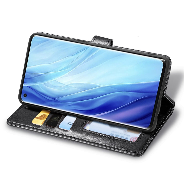 For Oppo Reno4 Pro 4G Retro Solid Color Leather Buckle Phone Case with Lanyard & Photo Frame & Card Slot & Wallet & Stand Function