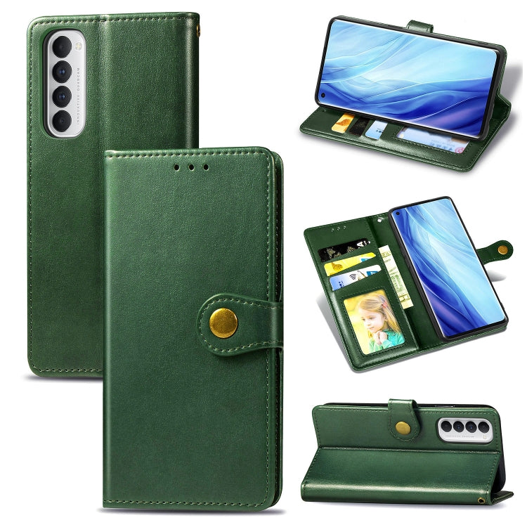 For Oppo Reno4 Pro 4G Retro Solid Color Leather Buckle Phone Case with Lanyard & Photo Frame & Card Slot & Wallet & Stand Function