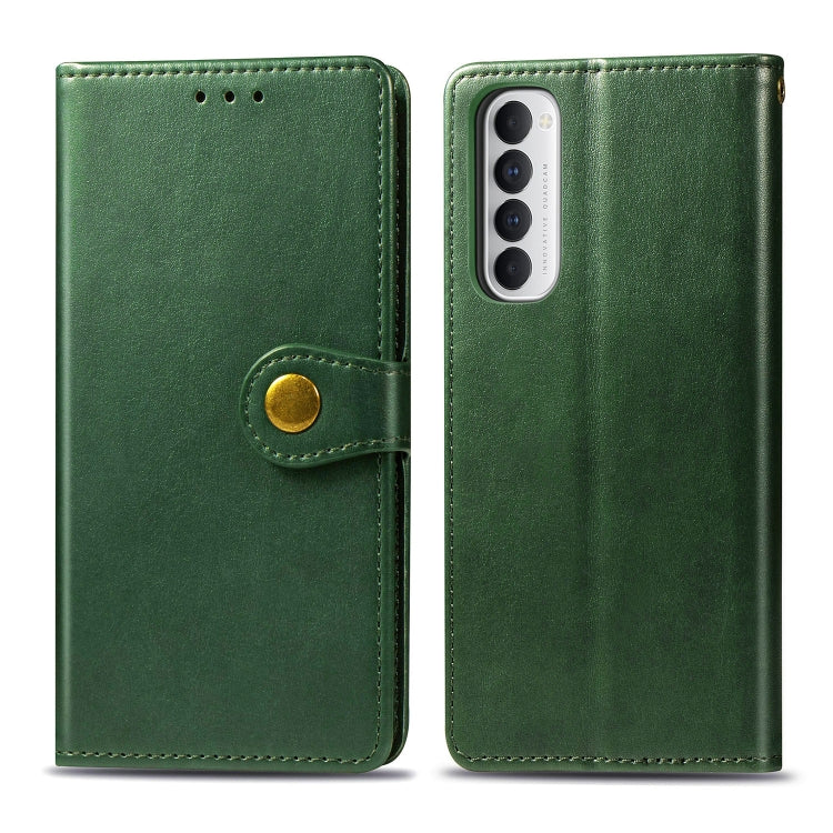 For Oppo Reno4 Pro 4G Retro Solid Color Leather Buckle Phone Case with Lanyard & Photo Frame & Card Slot & Wallet & Stand Function