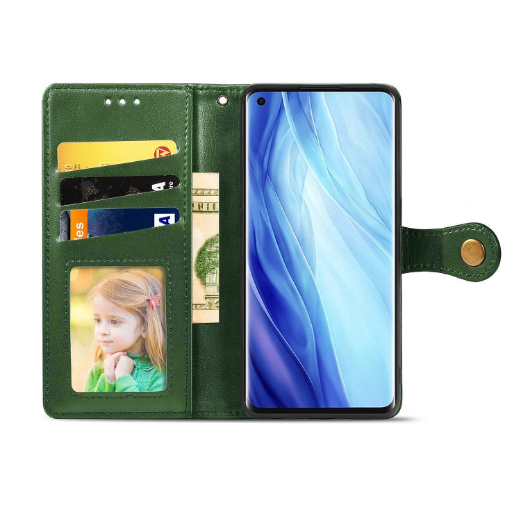 For Oppo Reno4 Pro 4G Retro Solid Color Leather Buckle Phone Case with Lanyard & Photo Frame & Card Slot & Wallet & Stand Function