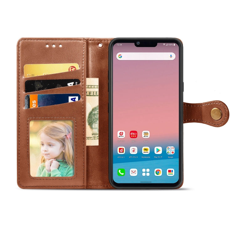 For LG Style3 L-41A Retro Solid Color Leather Buckle Phone Case with Lanyard & Photo Frame & Card Slot & Wallet & Stand Function