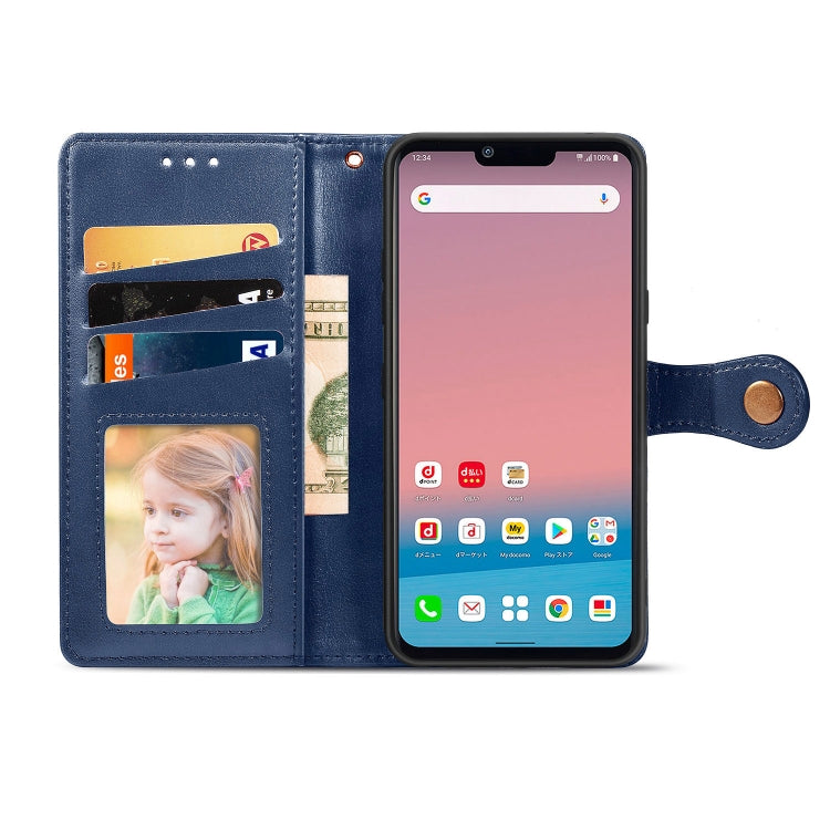 For LG Style3 L-41A Retro Solid Color Leather Buckle Phone Case with Lanyard & Photo Frame & Card Slot & Wallet & Stand Function