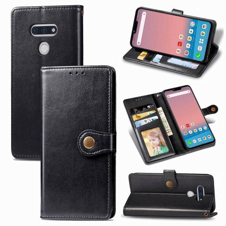 For LG Style3 L-41A Retro Solid Color Leather Buckle Phone Case with Lanyard & Photo Frame & Card Slot & Wallet & Stand Function