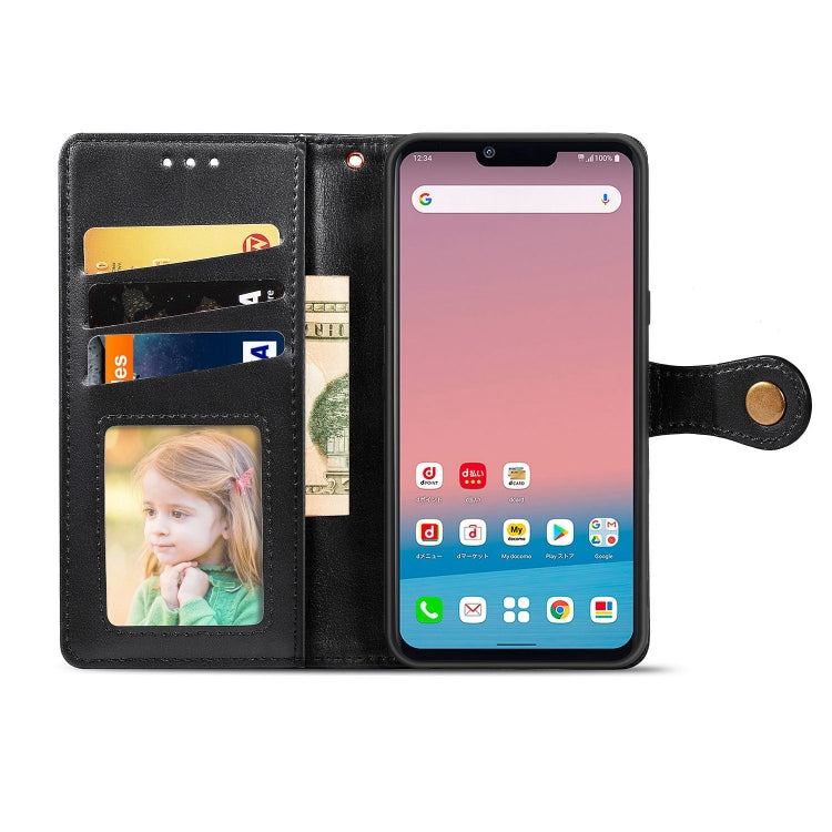For LG Style3 L-41A Retro Solid Color Leather Buckle Phone Case with Lanyard & Photo Frame & Card Slot & Wallet & Stand Function
