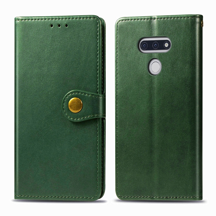 For LG Style3 L-41A Retro Solid Color Leather Buckle Phone Case with Lanyard & Photo Frame & Card Slot & Wallet & Stand Function