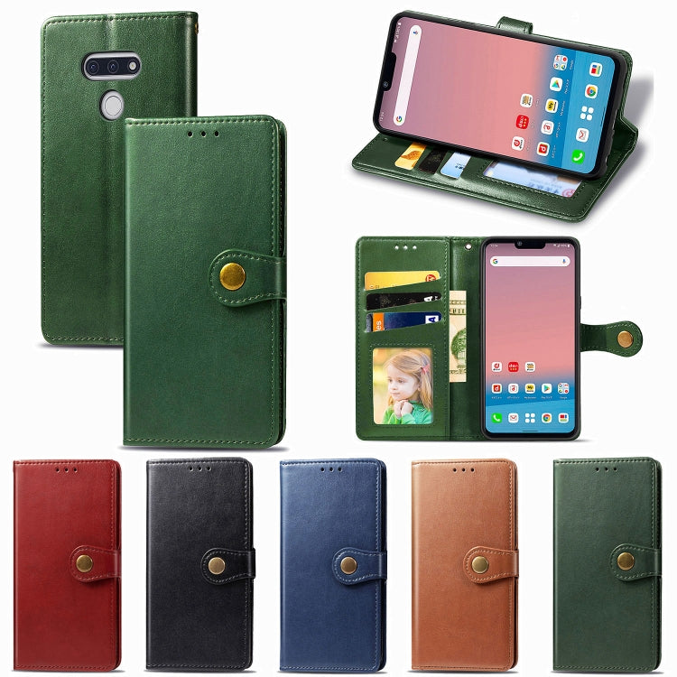 For LG Style3 L-41A Retro Solid Color Leather Buckle Phone Case with Lanyard & Photo Frame & Card Slot & Wallet & Stand Function