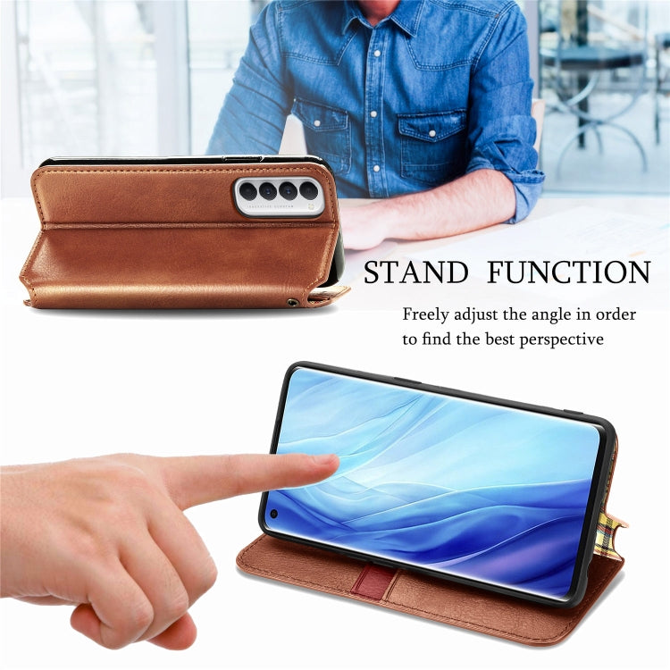 For Oppo Reno4 Pro 4G Cubic Grid Pressed Horizontal Flip Magnetic PU Leather Case with Holder & Card Slots & Wallet