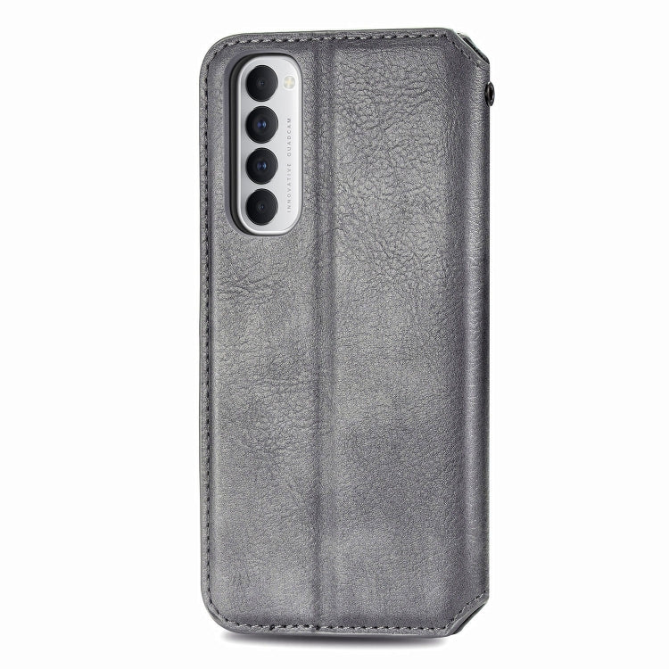 For Oppo Reno4 Pro 4G Cubic Grid Pressed Horizontal Flip Magnetic PU Leather Case with Holder & Card Slots & Wallet