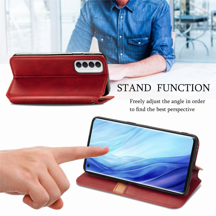 For Oppo Reno4 Pro 4G Cubic Grid Pressed Horizontal Flip Magnetic PU Leather Case with Holder & Card Slots & Wallet