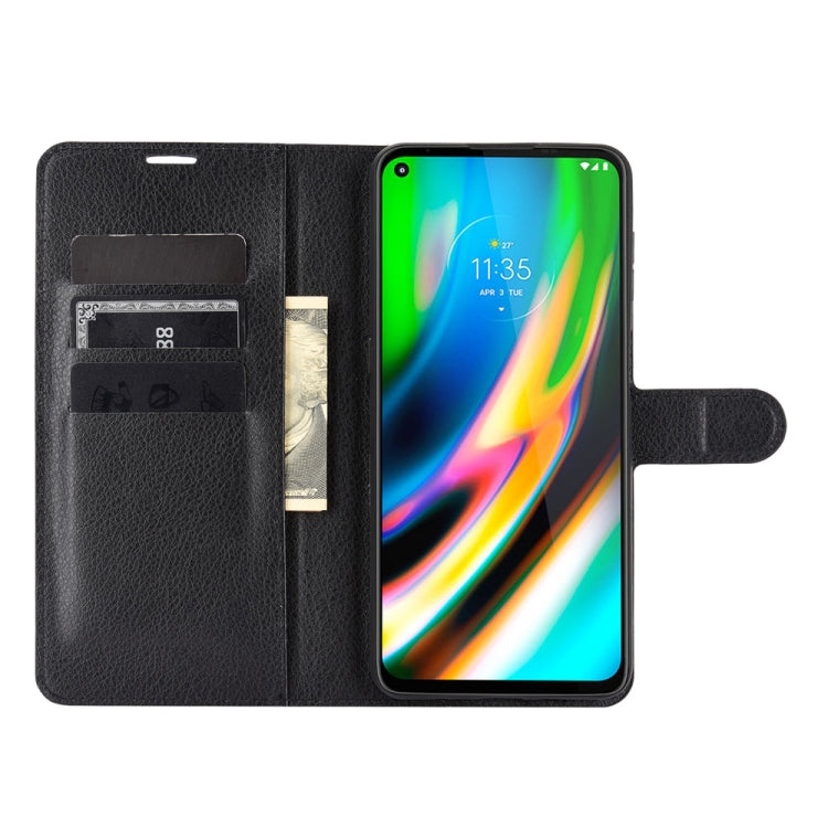 For Motorola Moto G9 Plus Litchi Texture Horizontal Flip Protective Case with Holder & Card Slots & Wallet
