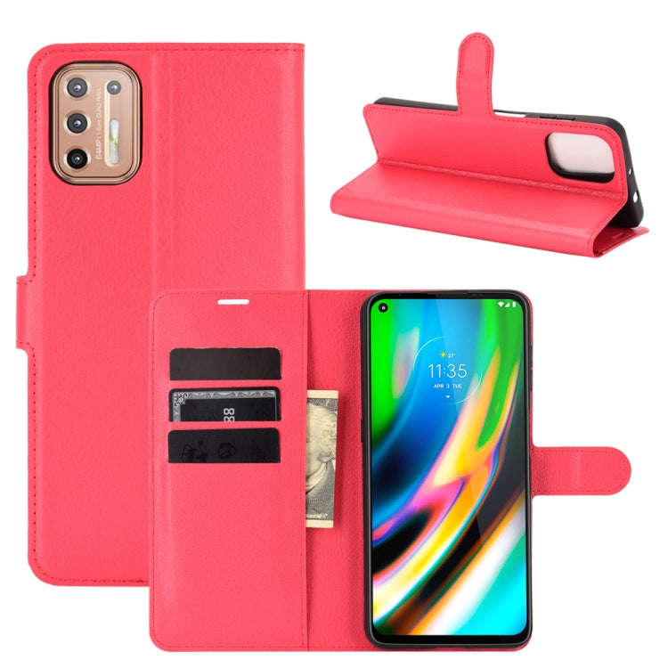 For Motorola Moto G9 Plus Litchi Texture Horizontal Flip Protective Case with Holder & Card Slots & Wallet