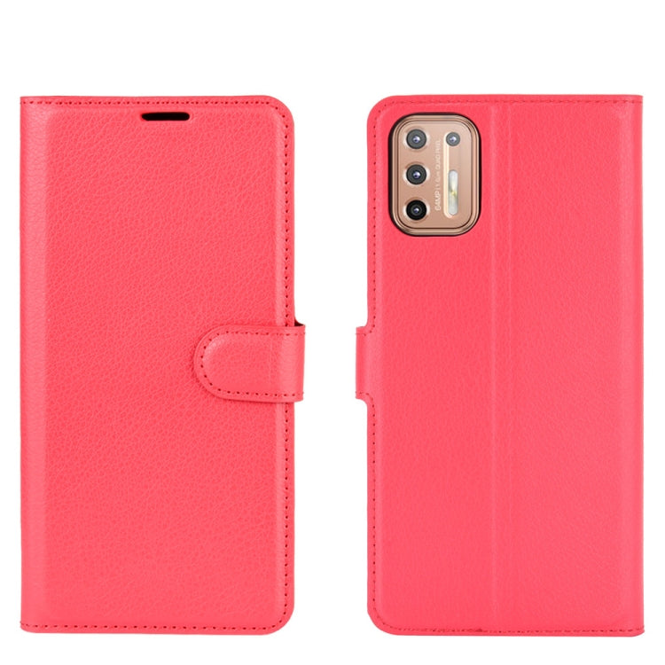 For Motorola Moto G9 Plus Litchi Texture Horizontal Flip Protective Case with Holder & Card Slots & Wallet