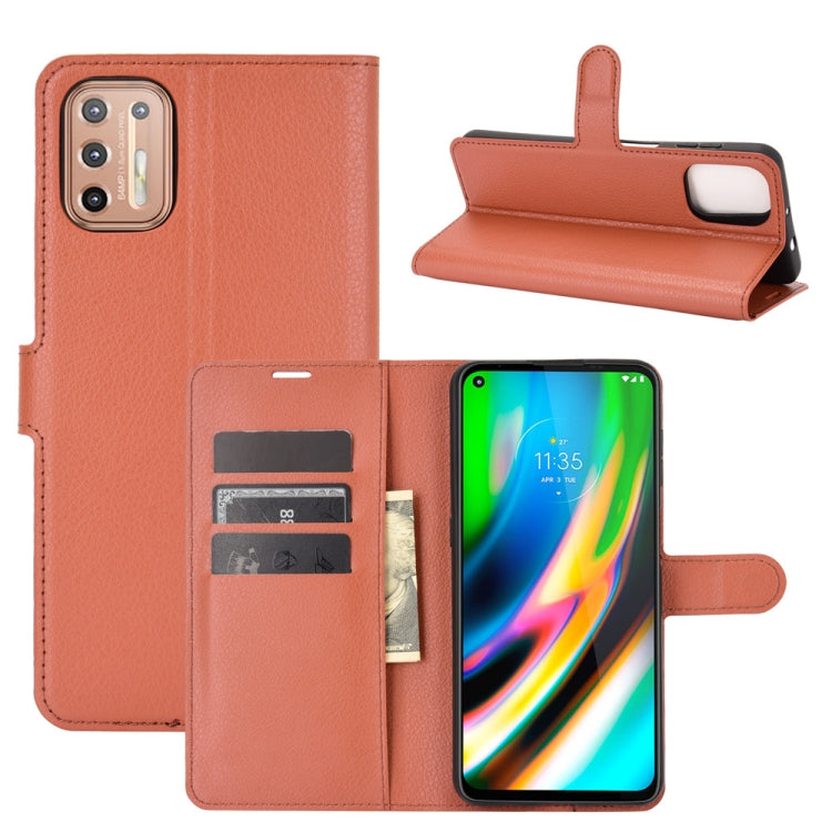 For Motorola Moto G9 Plus Litchi Texture Horizontal Flip Protective Case with Holder & Card Slots & Wallet