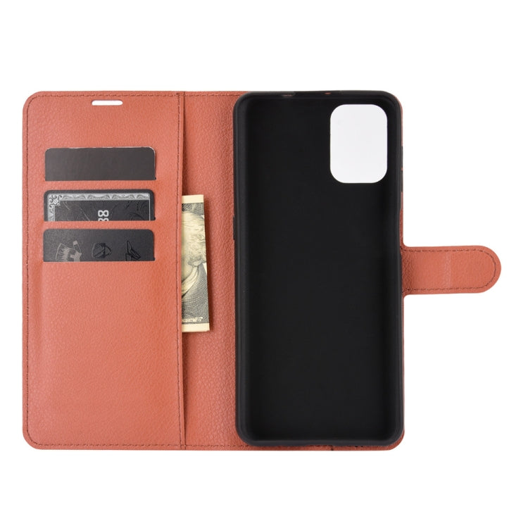 For Motorola Moto G9 Plus Litchi Texture Horizontal Flip Protective Case with Holder & Card Slots & Wallet