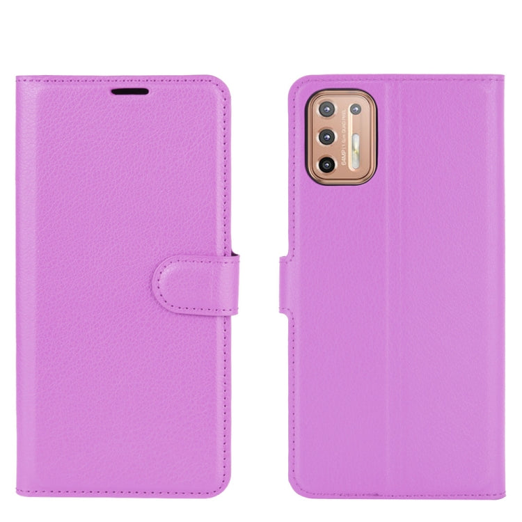 For Motorola Moto G9 Plus Litchi Texture Horizontal Flip Protective Case with Holder & Card Slots & Wallet
