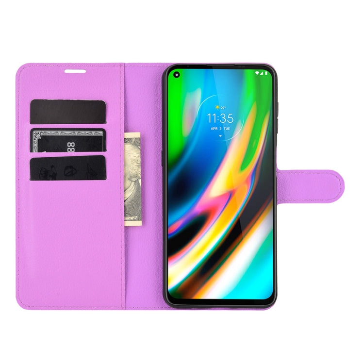 For Motorola Moto G9 Plus Litchi Texture Horizontal Flip Protective Case with Holder & Card Slots & Wallet