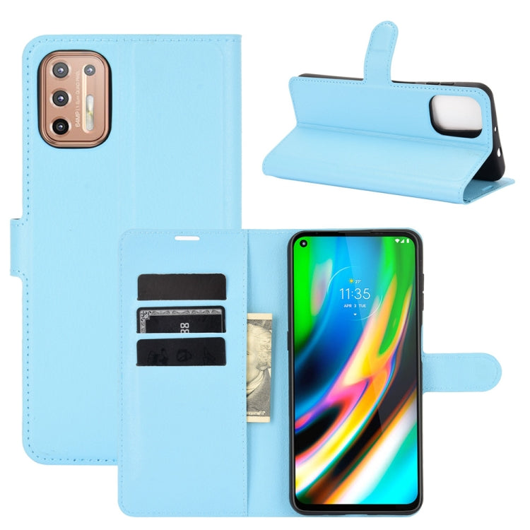 For Motorola Moto G9 Plus Litchi Texture Horizontal Flip Protective Case with Holder & Card Slots & Wallet